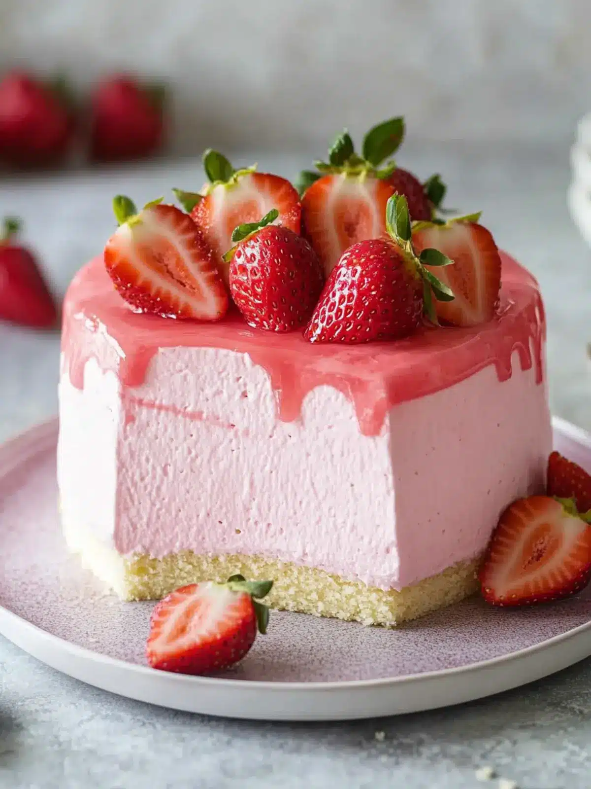 Delicious Strawberry Mousse Cake That Melts in Your Mouth 2 Strawberry Mousse Cake