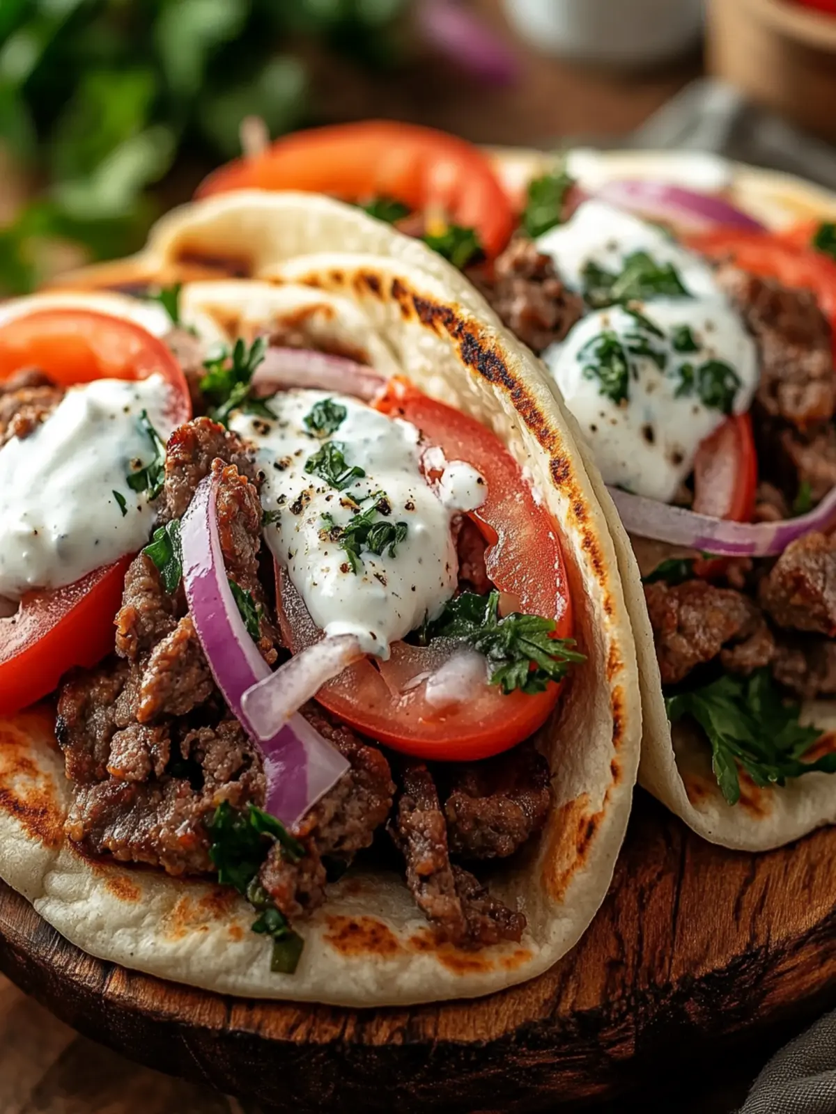 Delicious Ground Beef Gyros with Easy Homemade Tzatziki 4 Ground Beef Gyro