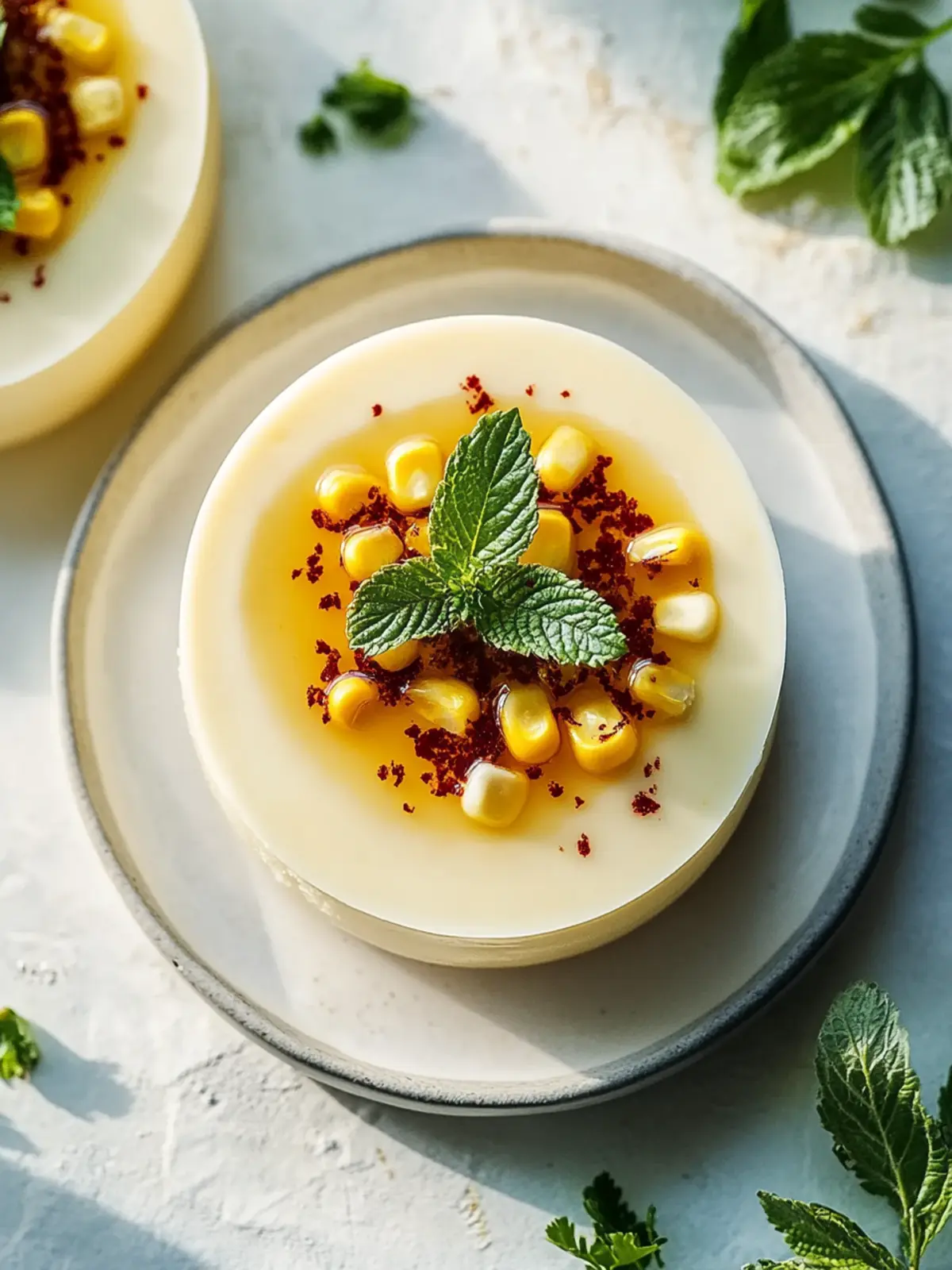 Savory Roasted Corn Panna Cotta with a Zesty Kick 4 Savory Roasted Corn Panna Cotta
