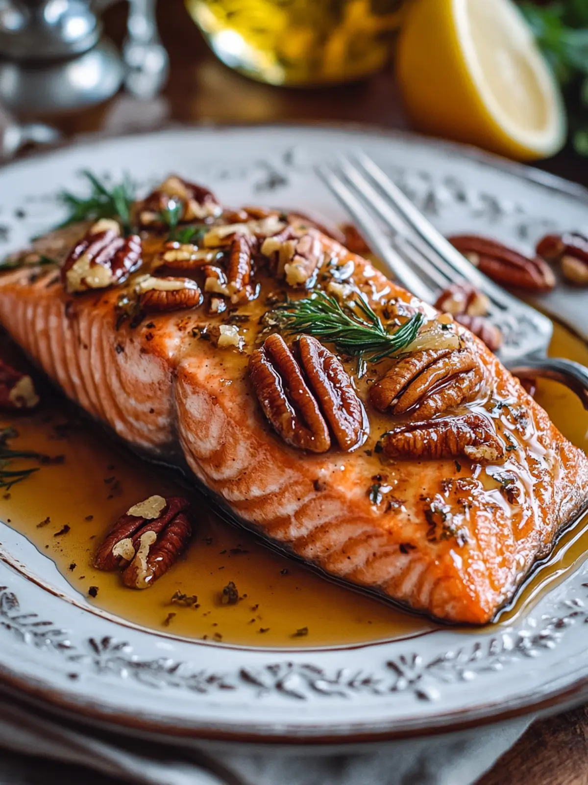 Maple Glazed Salmon with Pecans for a Quick Gourmet Delight 3 Maple Glazed Salmon with Pecans
