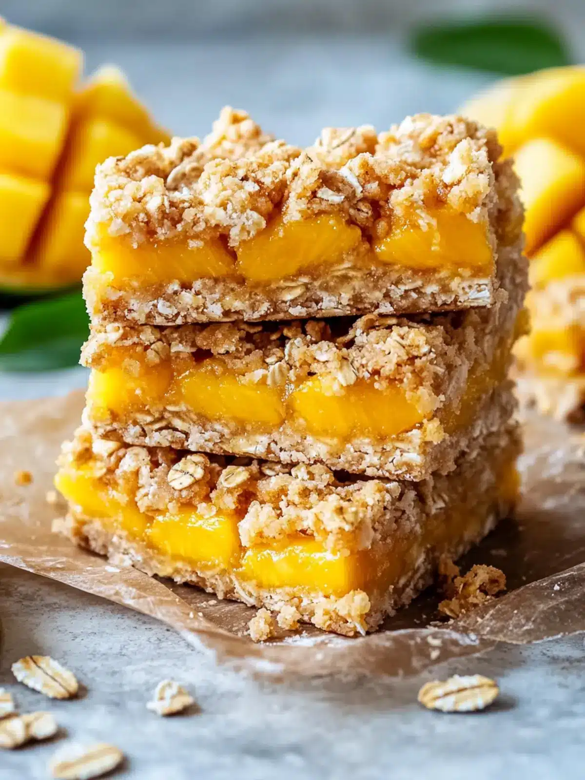 Mango Oatmeal Crumble Bars for a Sweet & Healthy Snack 4 Mango Oatmeal Crumble Bars