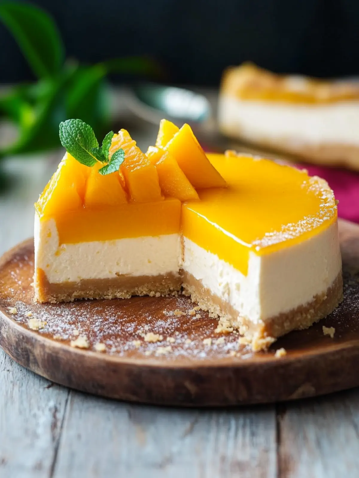 Delightfully Creamy Vegan Mango and Ginger Cheesecake Recipe 2 Vegan Mango and Ginger Cheesecake