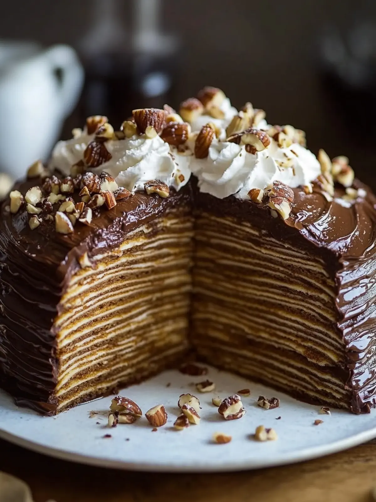 Decadent Chocolate Hazelnut Crepe Cake You Must Try Today 4 Chocolate Hazelnut Crepe Cake