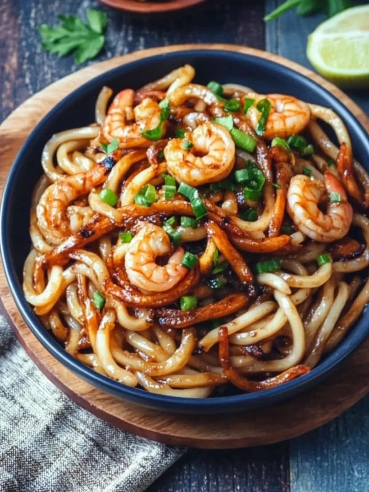 Savory Yaki Udon with Shrimp Ready in 20 Minutes! 4 Yaki Udon with Shrimp