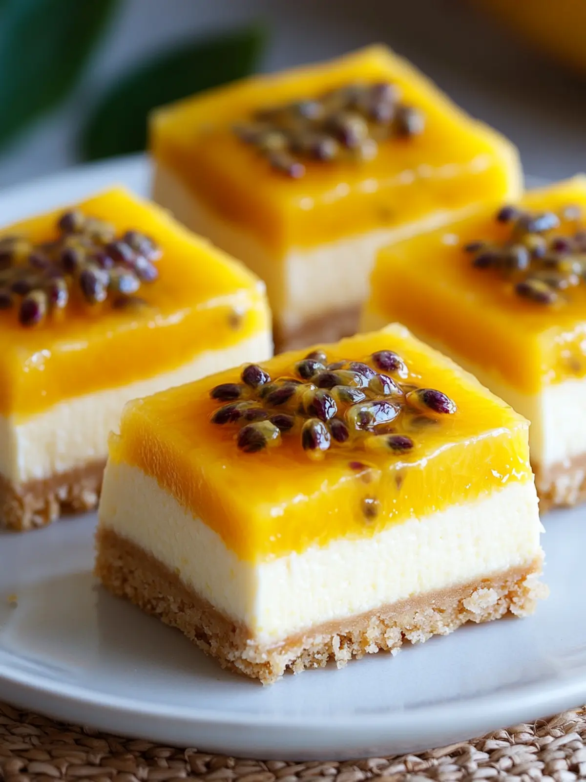Mango Passionfruit Cheesecake Bars: A Tropical Freeze Delight 3 Mango Passionfruit Cheesecake Bars
