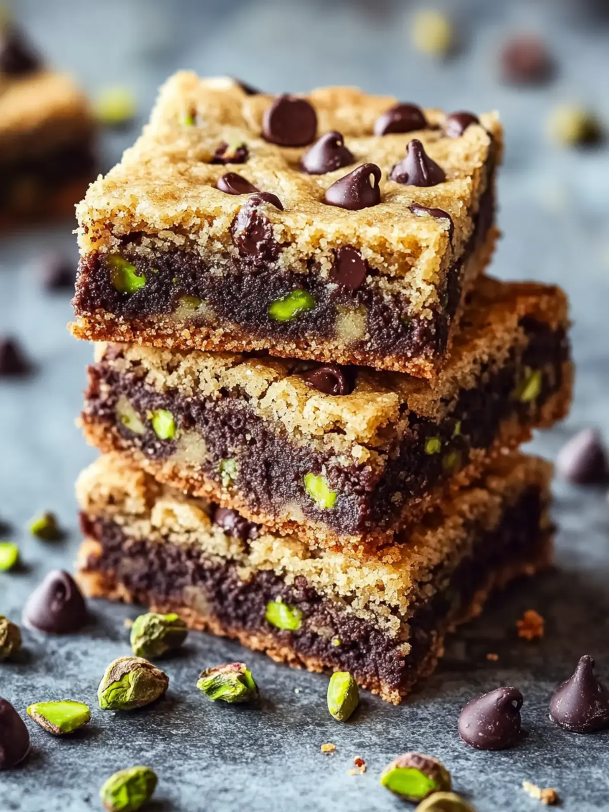 Brown Butter Dubai Pistachio Chocolate Chip Cookie Bars Delight 4 Brown Butter Dubai Pistachio Chocolate Chip Cookie Bars
