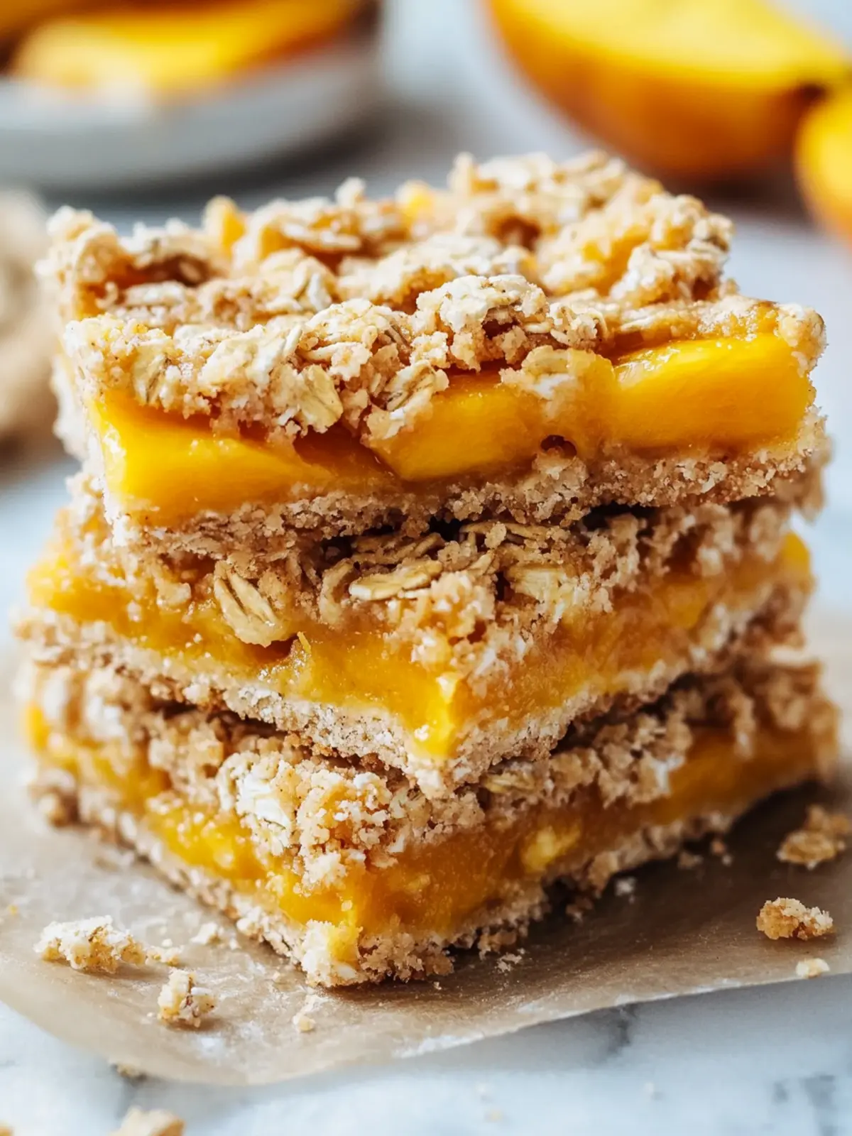 Mango Oatmeal Crumble Bars for a Sweet & Healthy Snack 3 Mango Oatmeal Crumble Bars