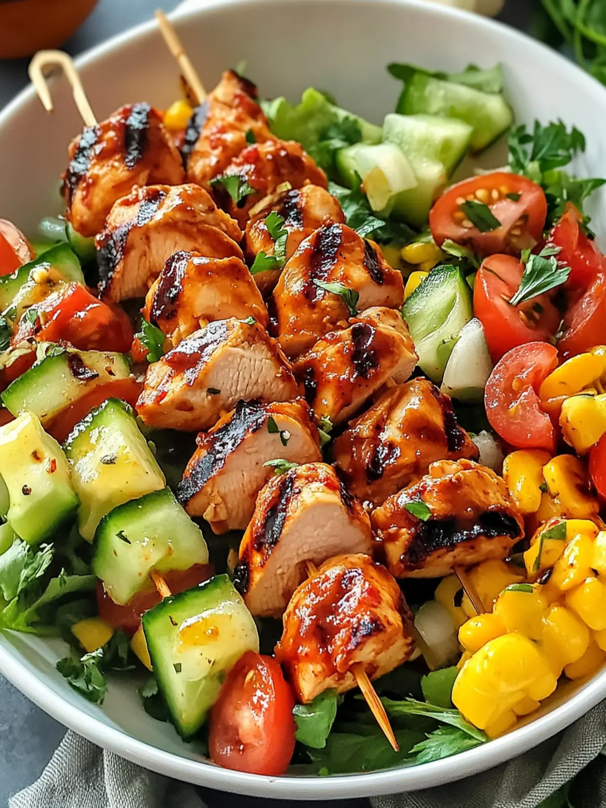 BBQ Chicken Skewer Salad: A Fresh Twist for Summer Meals 4 BBQ Chicken Skewer Salad