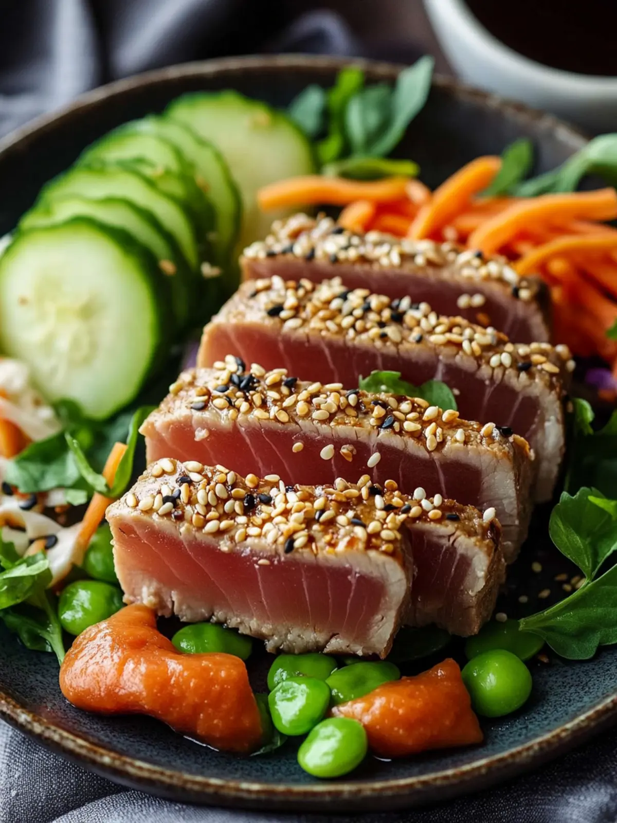 Savory Sesame Tuna Steak Plate Ready in 20 Minutes! 2 Sesame Tuna Steak Plate