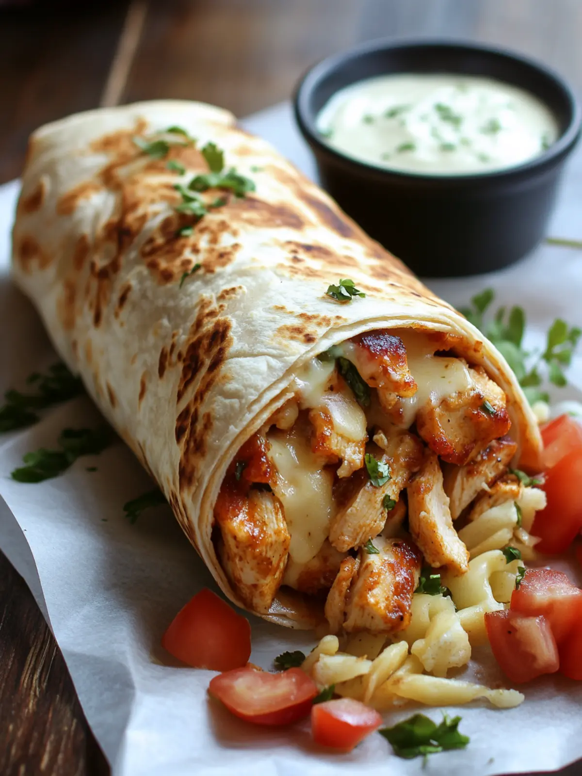 Savory Parmesan Garlic Chicken Burritos Ready in 30 Minutes 3 Parmesan Garlic Chicken Burritos