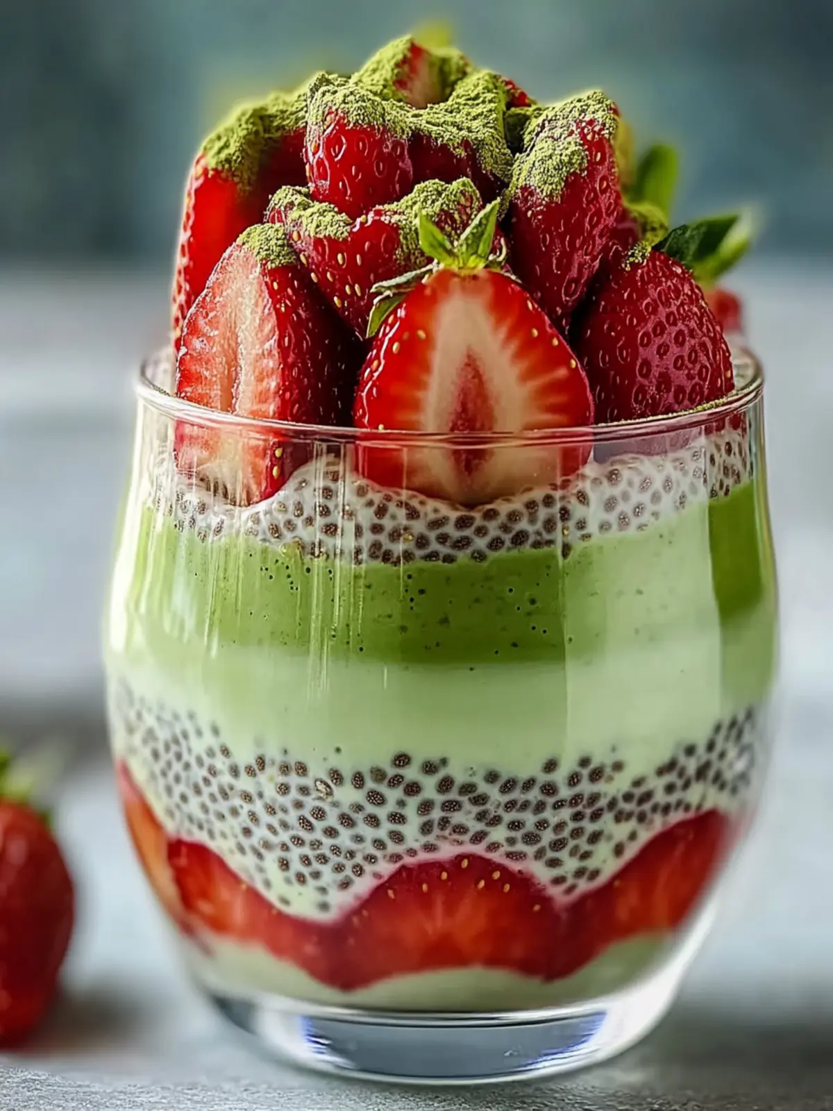 Strawberry Matcha Layered Chia That's a Healthy Delight 2 Strawberry Matcha Layered Chia