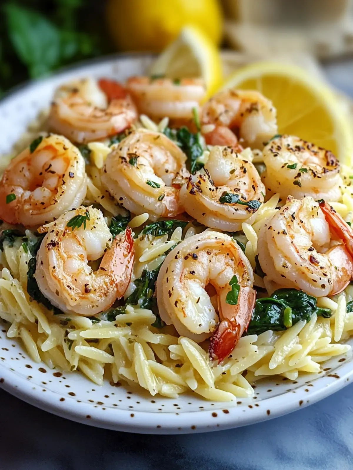 Lemon Garlic Shrimp with Spinach Orzo for Quick Weeknight Bliss 2 Lemon Garlic Shrimp with Spinach Orzo