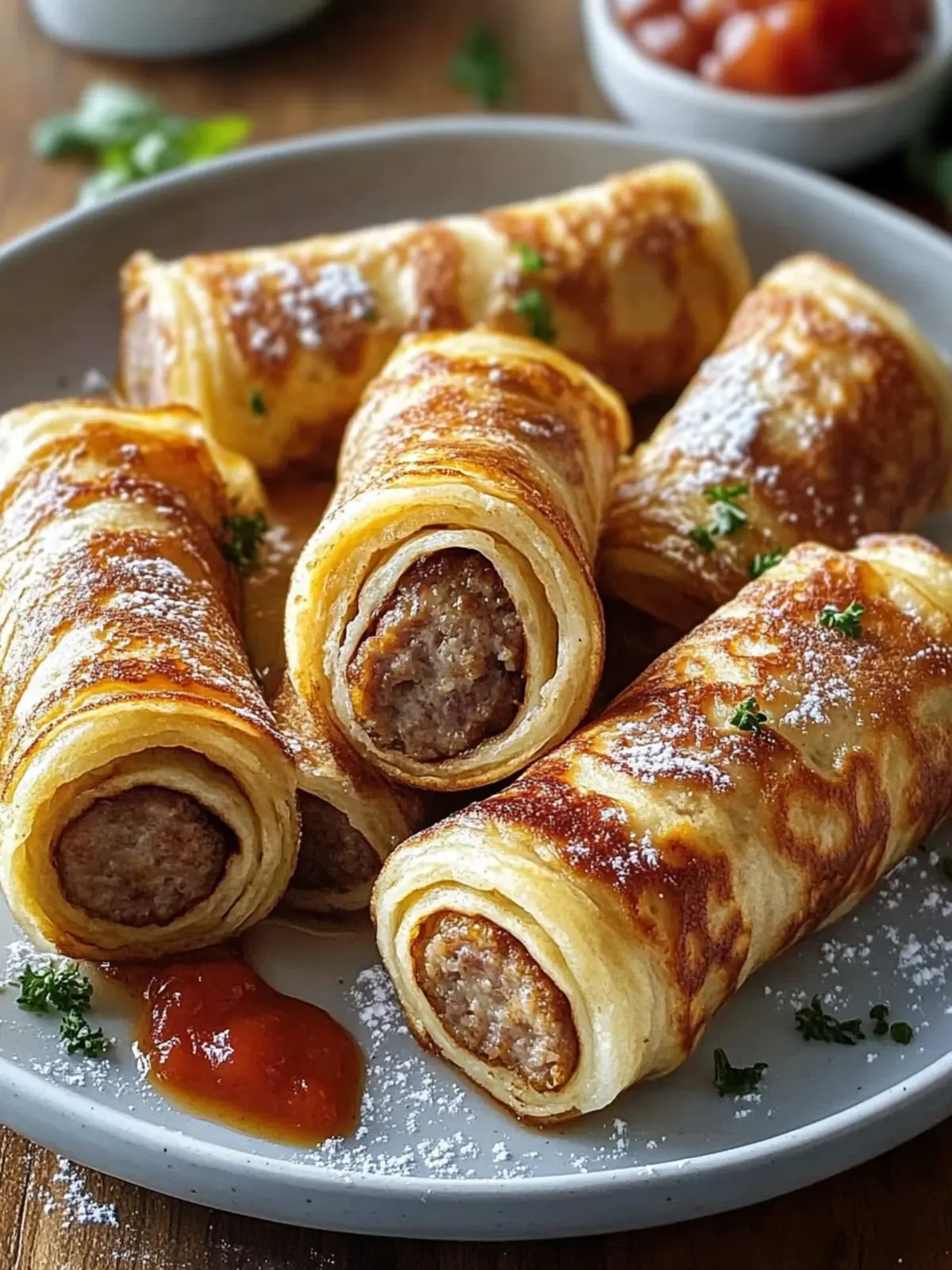 Irresistible Sweet Sausage Pancake Roll-Ups for Breakfast Bliss 2 Sweet Sausage Pancake Roll-Ups