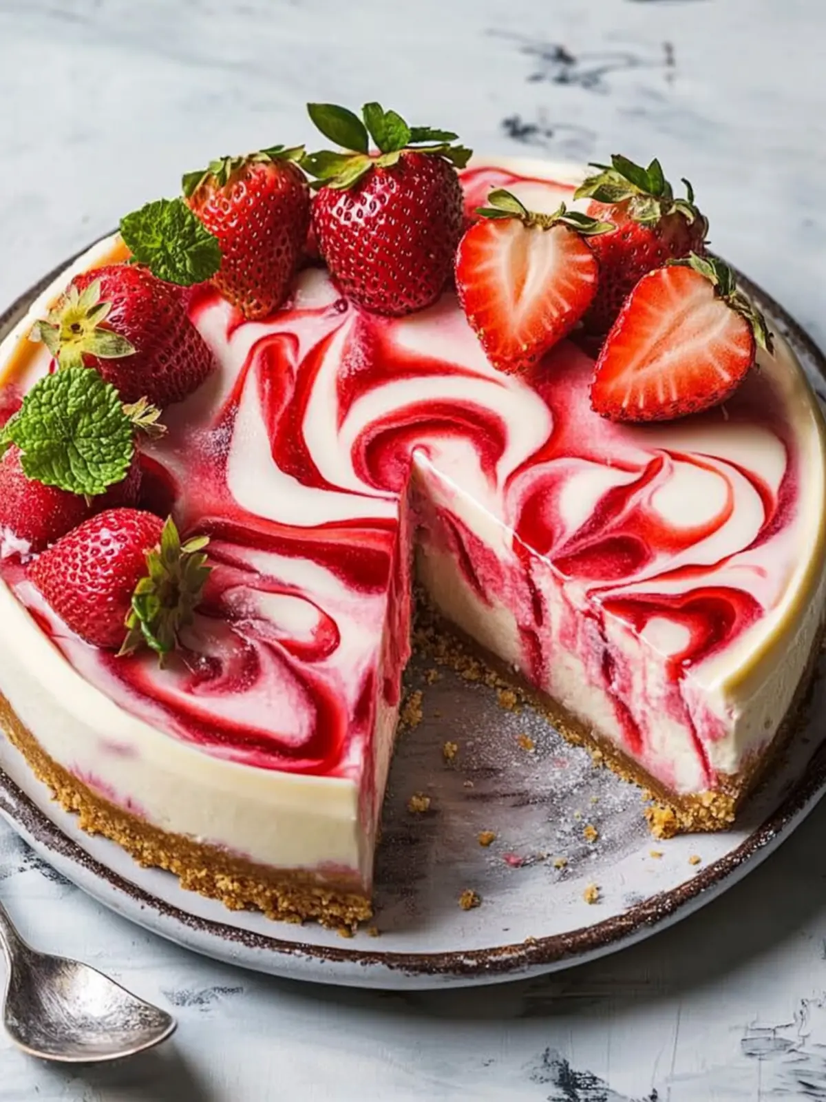 Decadent Strawberry Swirl Cheesecake to Wow Your Guests 2 Strawberry Swirl Cheesecake
