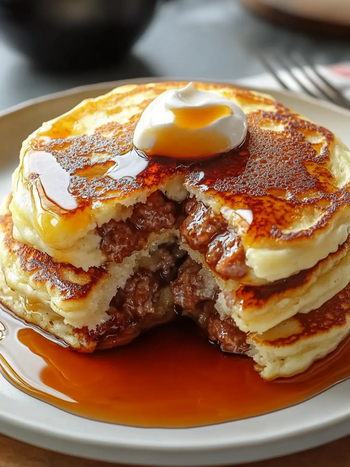 Savor the Morning with Sausage Dipped Pancakes Delight 3 Sausage Dipped Pancakes