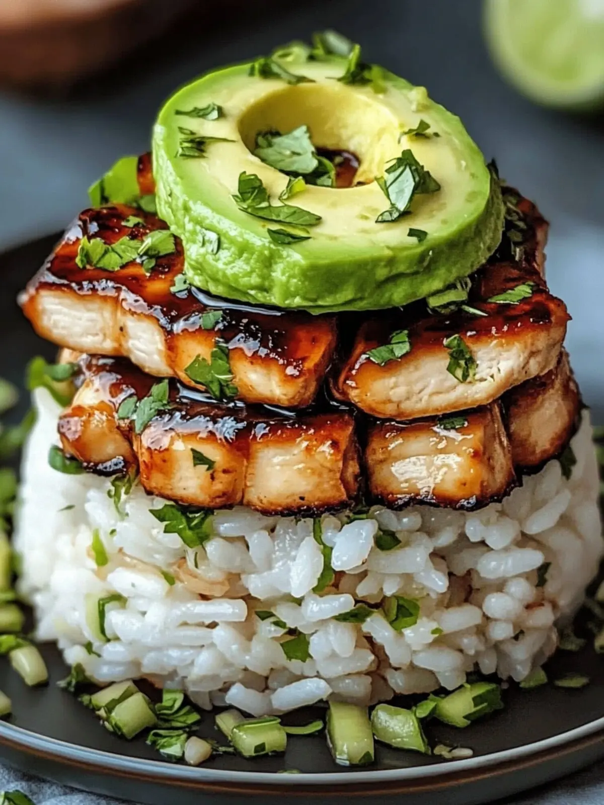 Delicious Honey Lime Chicken & Avocado Rice Stack Recipe 4 Honey Lime Chicken & Avocado Rice Stack