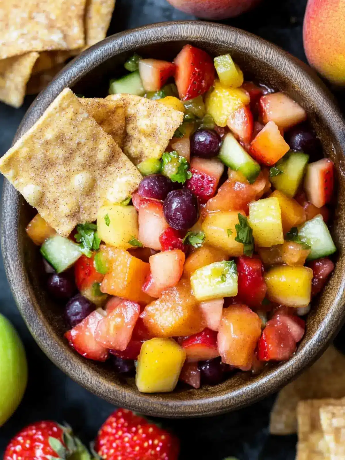 Delicious Fruit Salsa with Cinnamon Chips for Summer Fun 2 Fruit Salsa with Cinnamon Chips