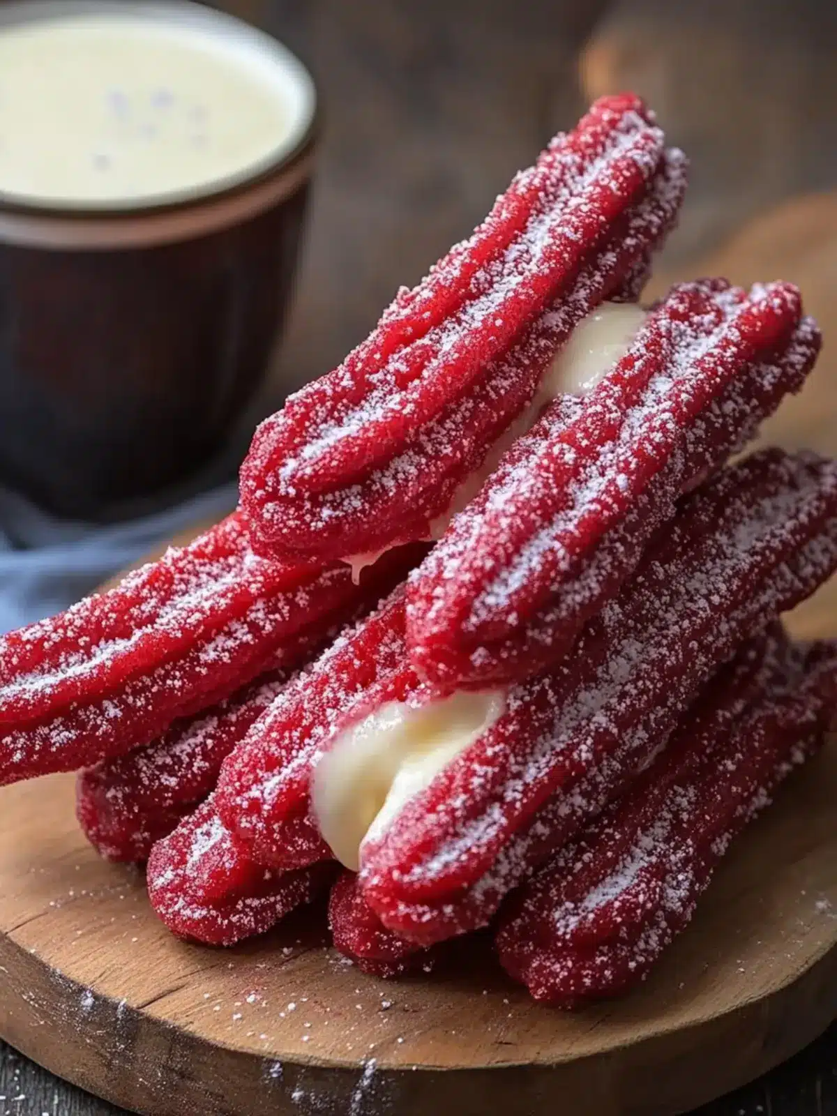 Irresistible Red Velvet Churros with Creamy Dip Magic 4 Red Velvet Churros