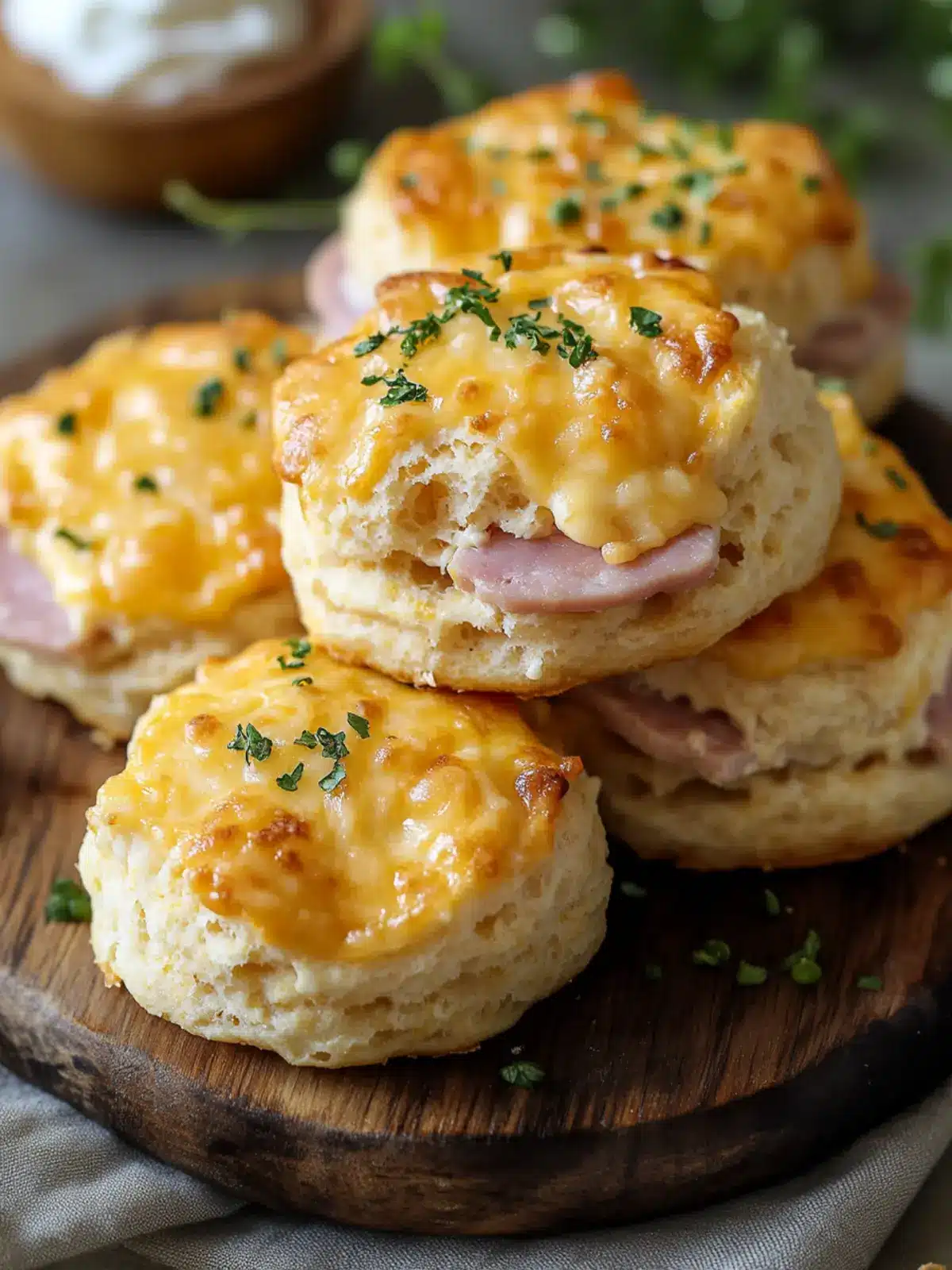 Melt-in-Your-Mouth Ham and Cheese Butter Swim Biscuits 3 Ham and Cheese Butter Swim Biscuits