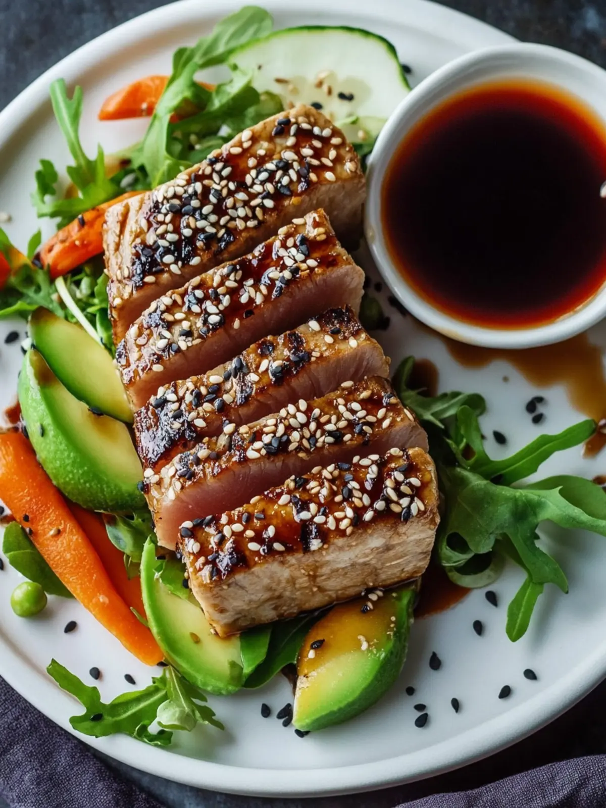 Savory Sesame Tuna Steak Plate Ready in 20 Minutes! 4 Sesame Tuna Steak Plate