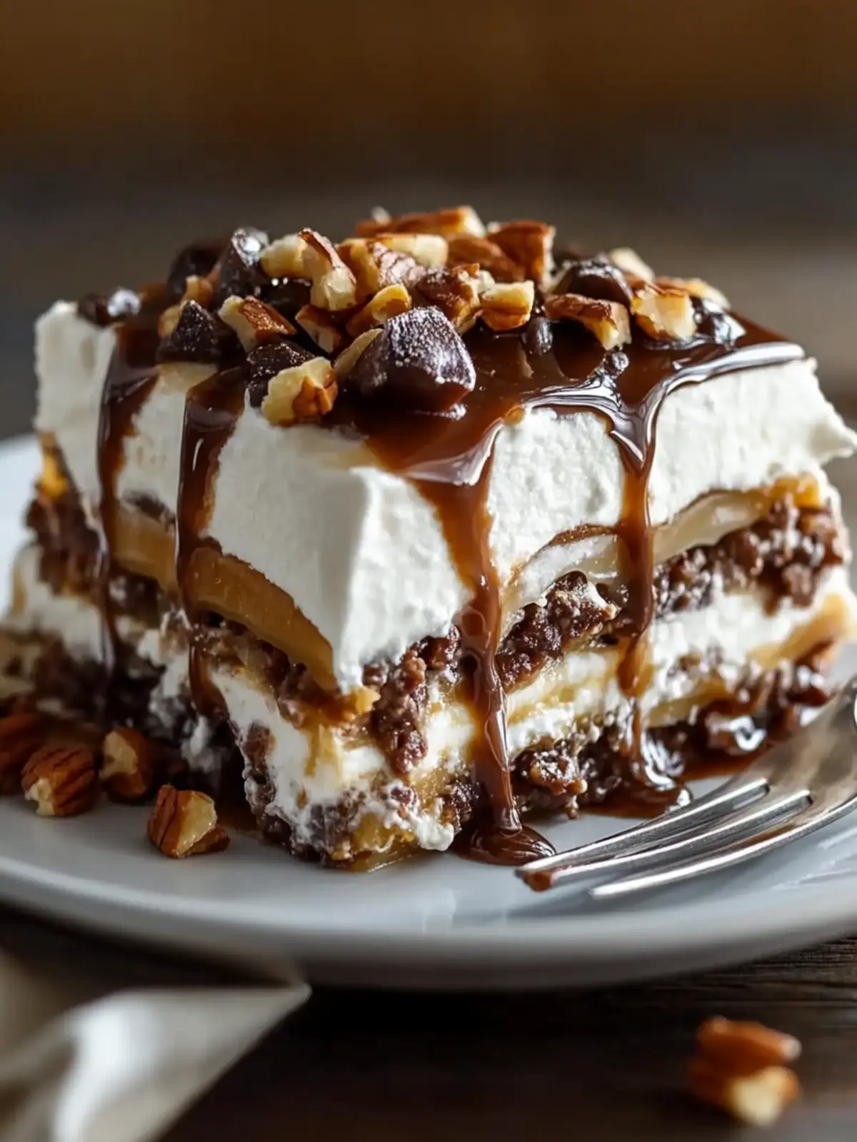 Indulge in No-Bake Turtle Lasagna Dessert: Simply Irresistible 4 No-Bake Turtle Lasagna Dessert