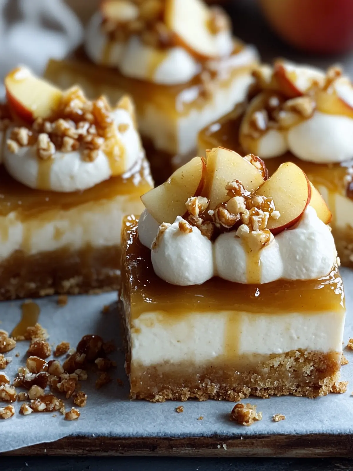 Indulge in Silky Caramel Apple Cheesecake Bars Today 4 Caramel Apple Cheesecake Bars