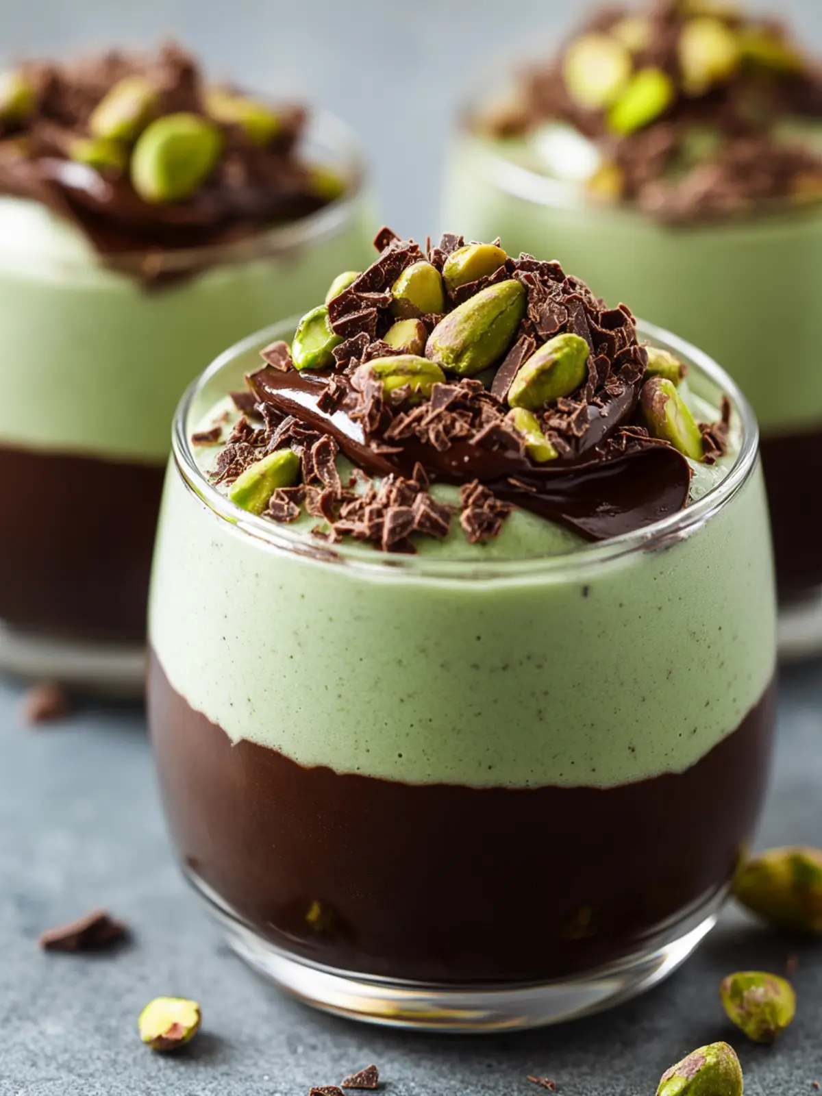 Decadent Pistachio Mousse with Irresistible Chocolate Ganache 3 Pistachio Mousse with Chocolate Ganache