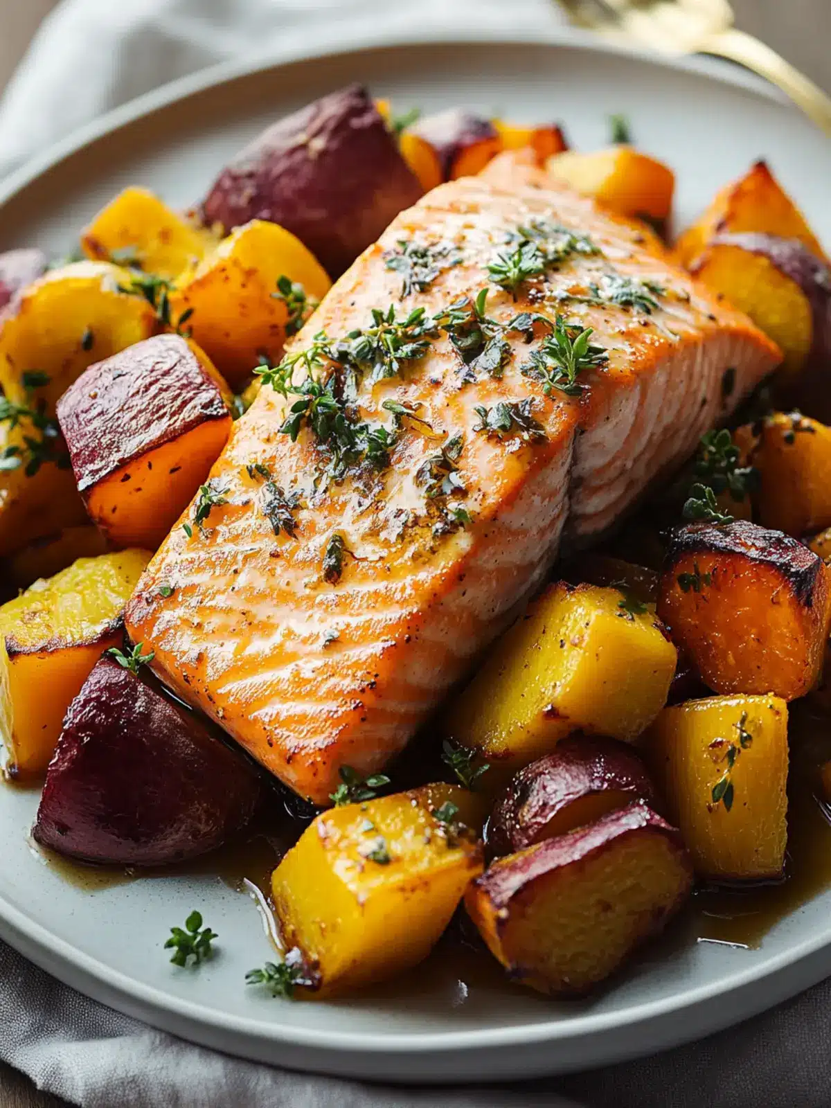 Maple-Glazed Salmon with Roasted Root Veggies Delight 3 Maple-Glazed Salmon with Roasted Root Vegetables