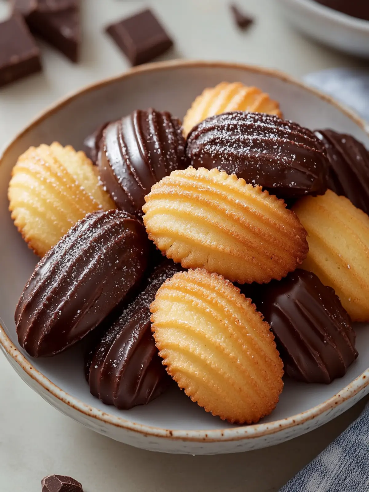 Delicious Chocolate-Dipped Madeleines for Your Sweet Cravings 2 Chocolate-Dipped Madeleines