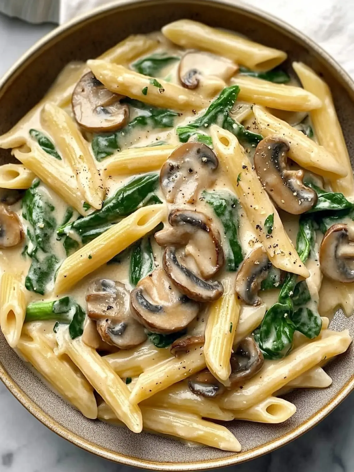 Creamy Mushroom Spinach Penne: Your New Favorite Pasta Delight 4 Creamy Mushroom Spinach Penne