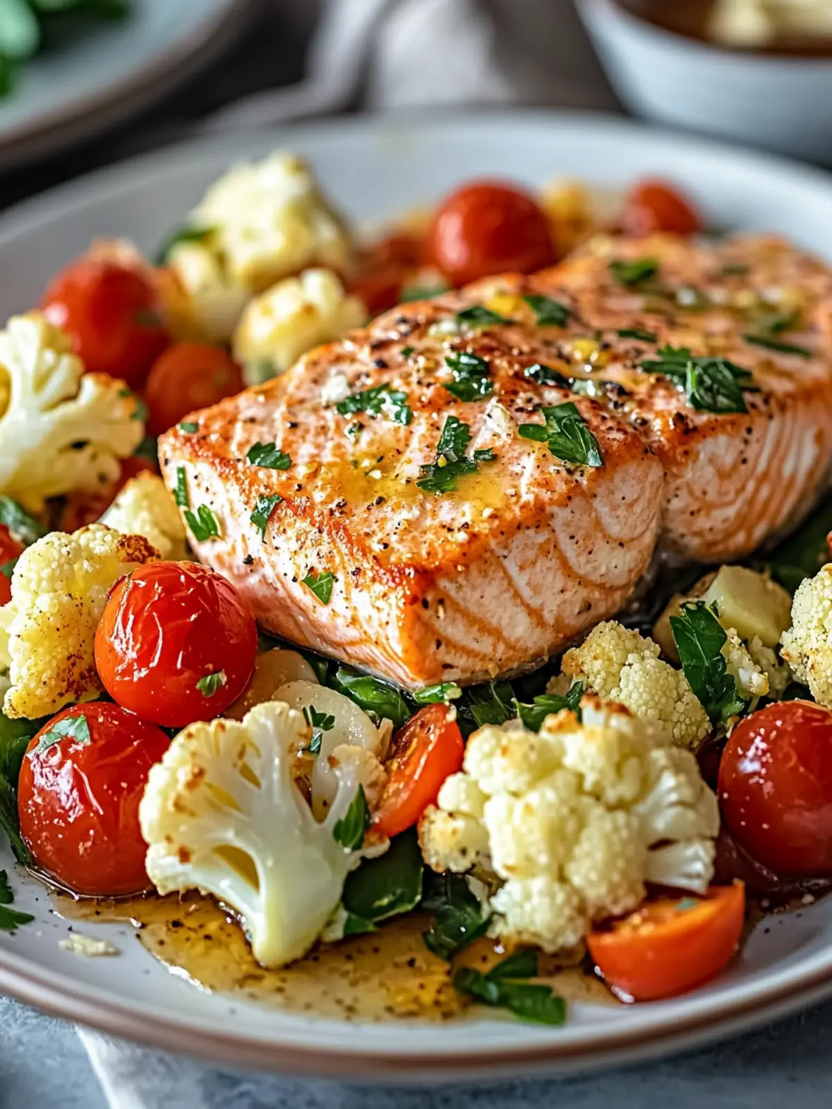 Lebanese Roast Salmon and Cauliflower Salad: Light & Zesty Delight 3 Lebanese Roast Salmon and Cauliflower Salad