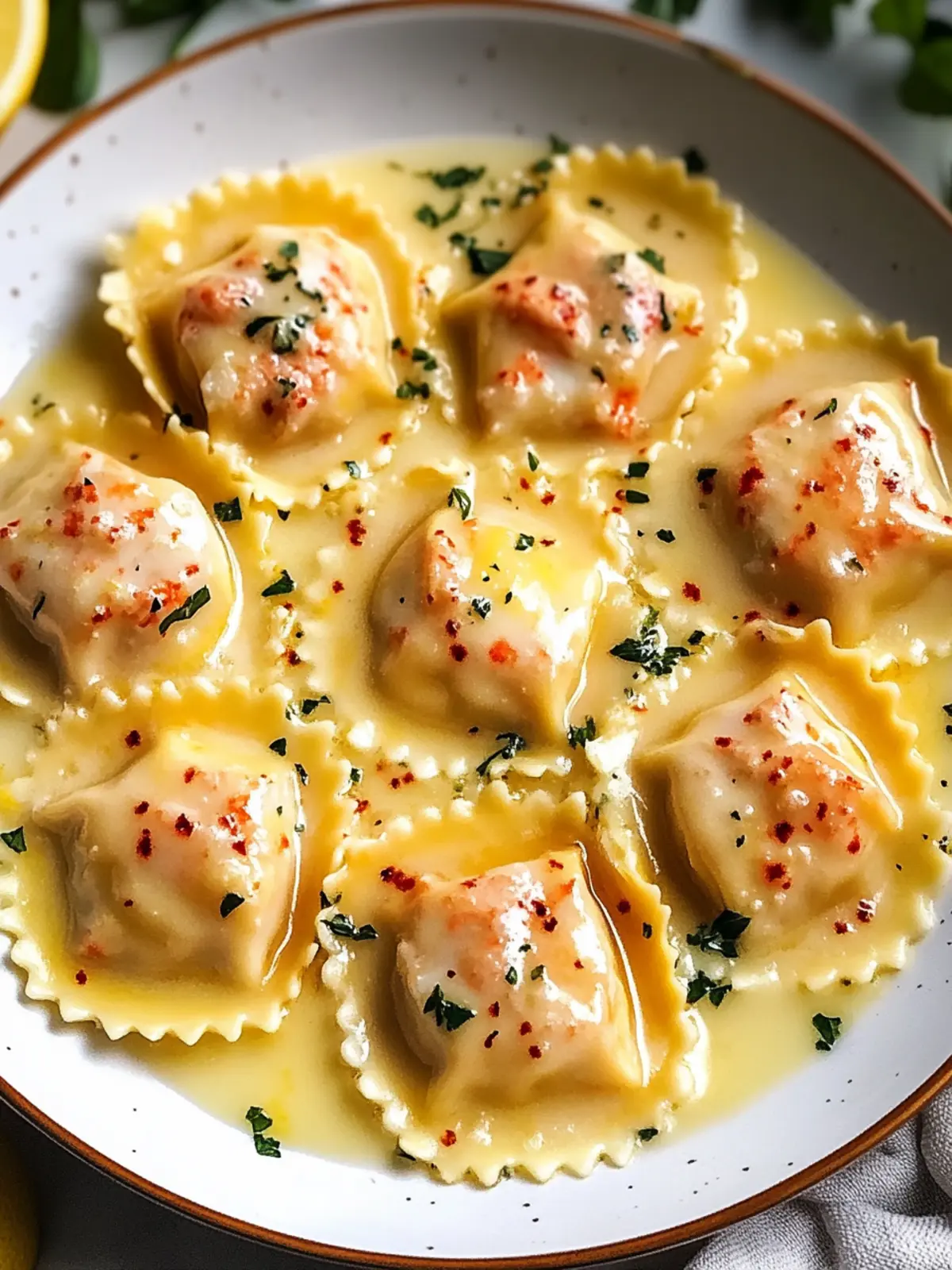 Lobster Ravioli in Lemon Butter Sauce: A 30-Minute Treat 3 Lobster Ravioli in Lemon Butter Sauce