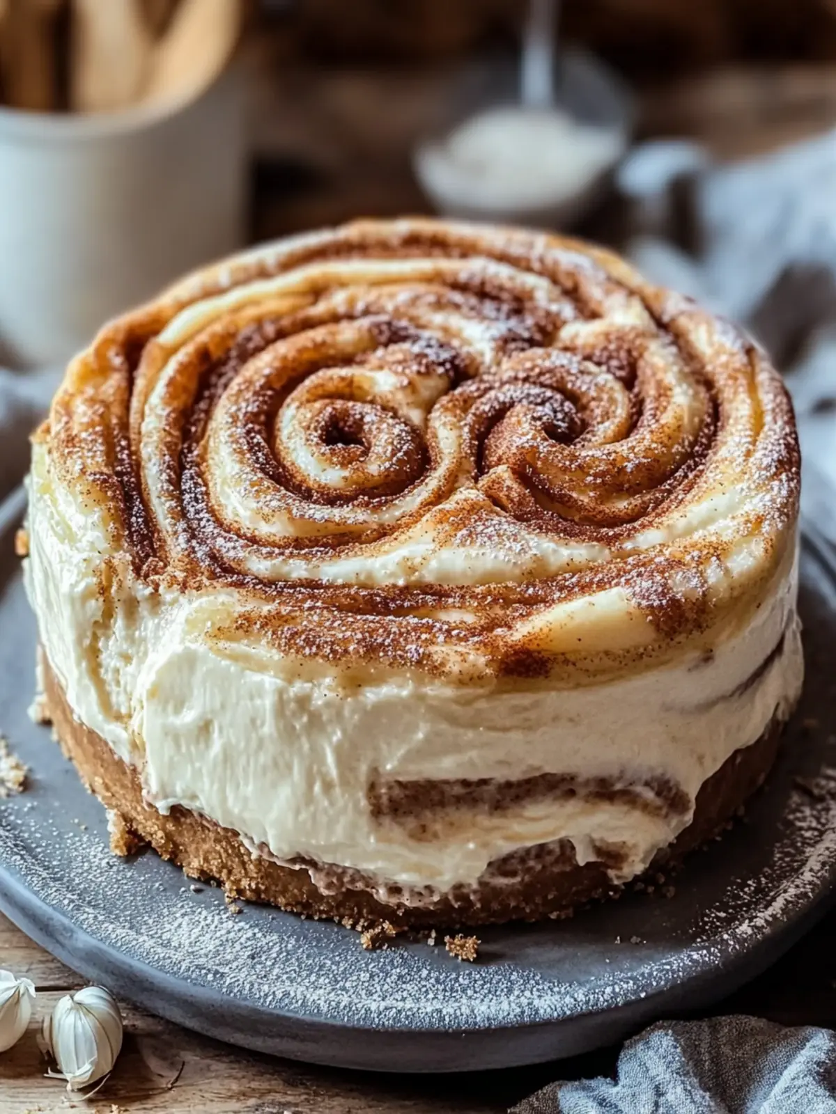 Delight in Fluffy & Creamy Cinnamon Roll Cheesecake Bliss 3 Fluffy & Creamy Cinnamon Roll Cheesecake