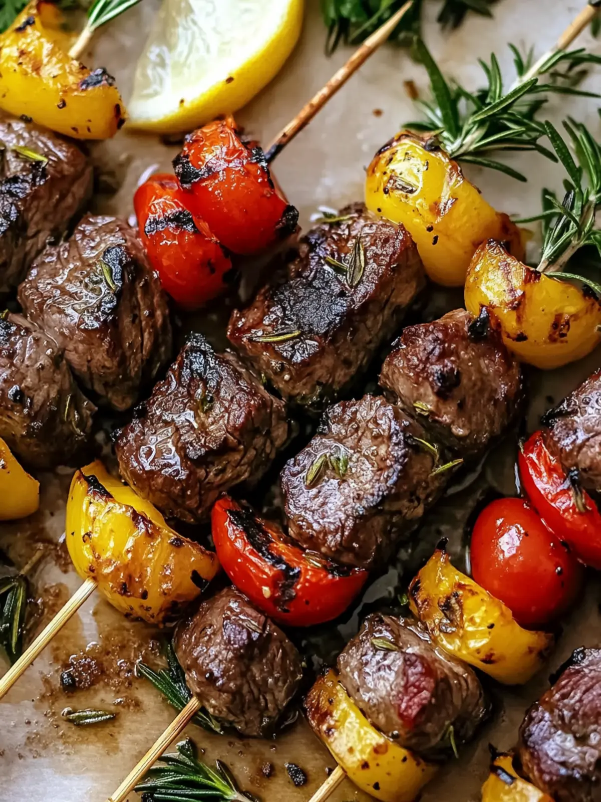 Delicious Easy Rosemary Garlic Steak Kebabs for Perfect Grilling 4 Easy Rosemary Garlic Steak Kebabs
