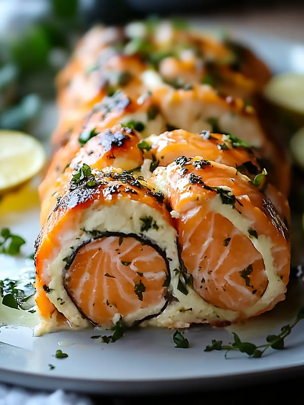 Gourmet Baked Salmon Roulade with Creamy Filling Delight 3 Baked Salmon Roulade