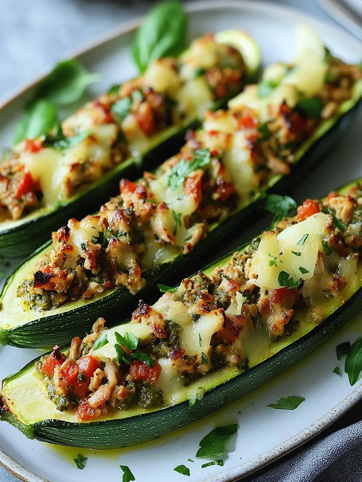 Turkey Pesto Stuffed Zucchini: Deliciously Healthy Twist 2 Turkey Pesto Stuffed Zucchini