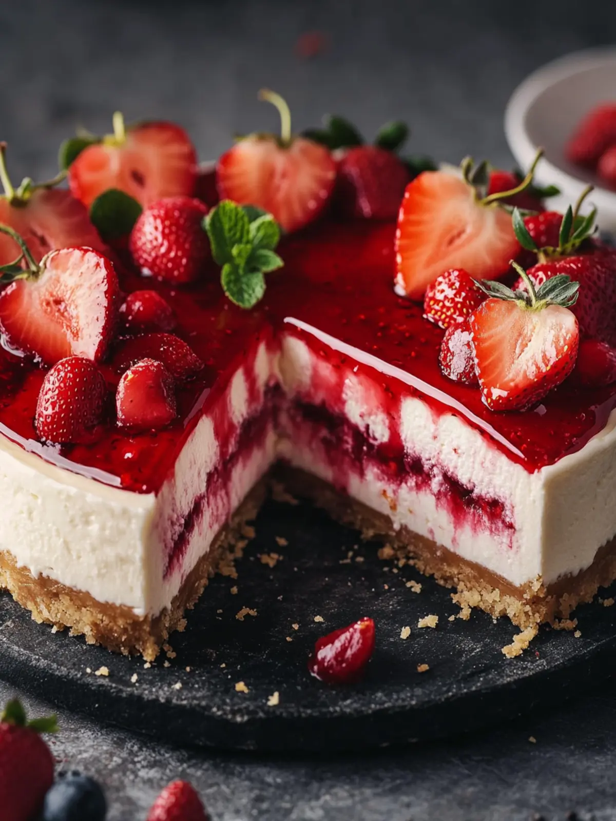 Irresistible Velvet Strawberry Cheesecake for Sweet Moments 4 Velvet Strawberry Cheesecake