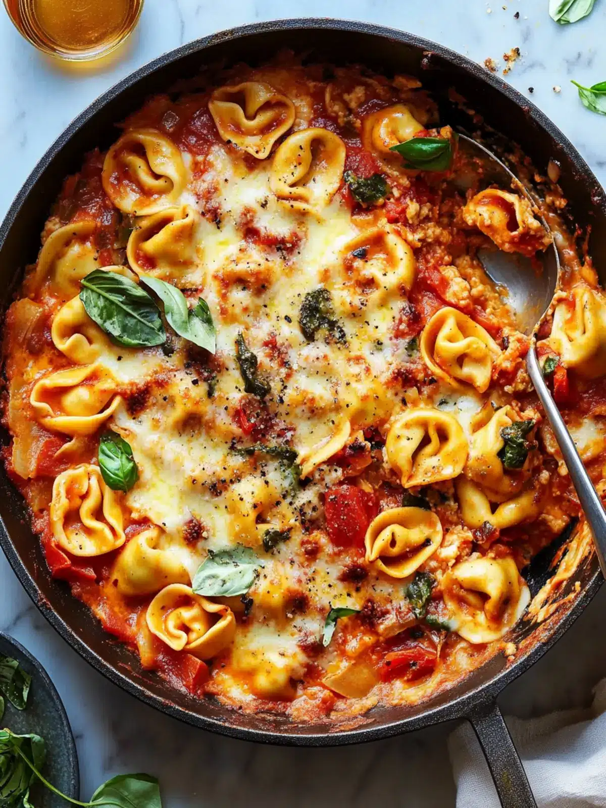 Savor the Flavor: Easy Tuscan Tortellini Skillet Bake 4 Tuscan Tortellini Skillet Bake