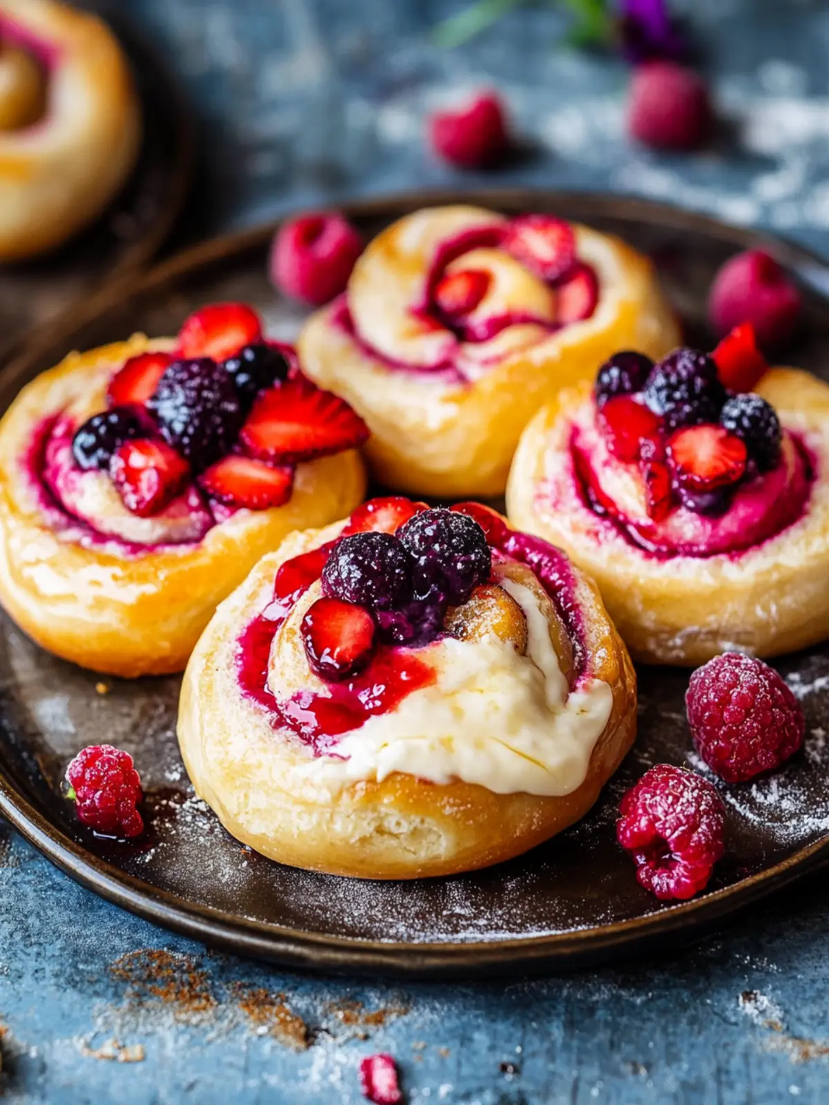 Vegan Polish Sweet Cheese Rolls with Berries for Cozy Mornings 3 Vegan Polish sweet cheese rolls with berries