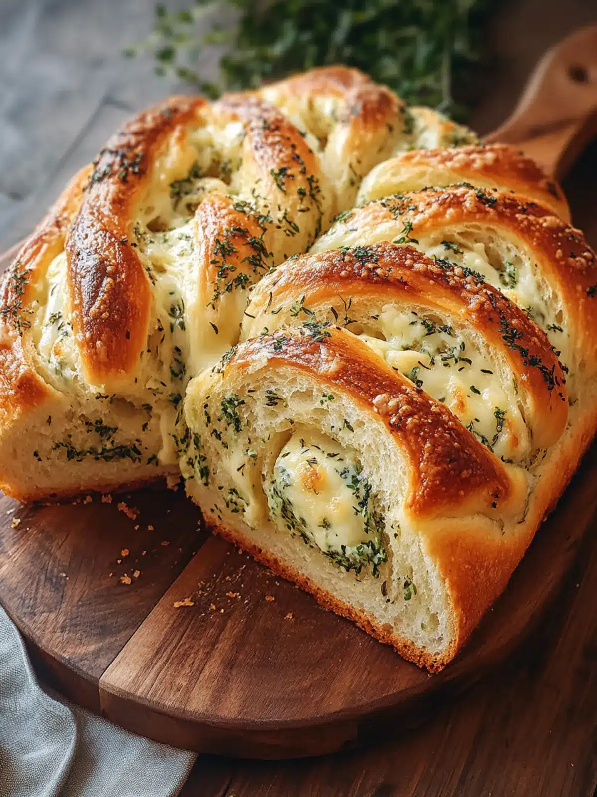 Savory Swirled Garlic Herb and Cheese Bread You Must Try 2 Swirled Garlic Herb and Cheese Bread