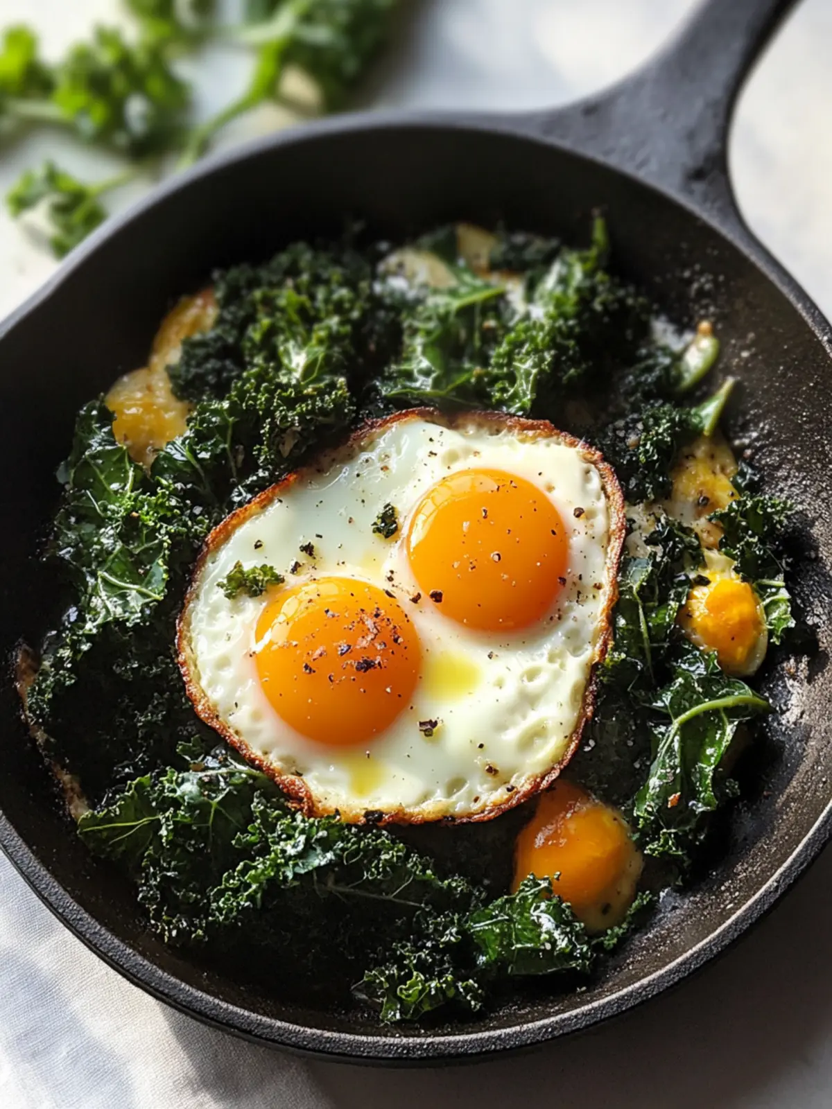 Crispy Kale and Egg Skillet: Your Quick 15-Minute Delight 4 Crispy Kale and Egg Skillet