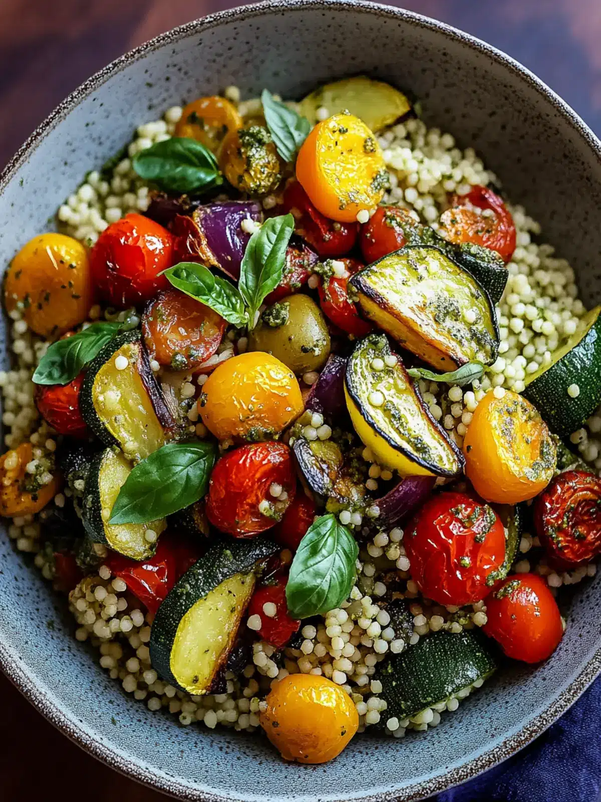 Roasted Veggie Pesto Couscous for a Flavorful Weeknight Feast 2 Roasted Veggie Pesto Couscous