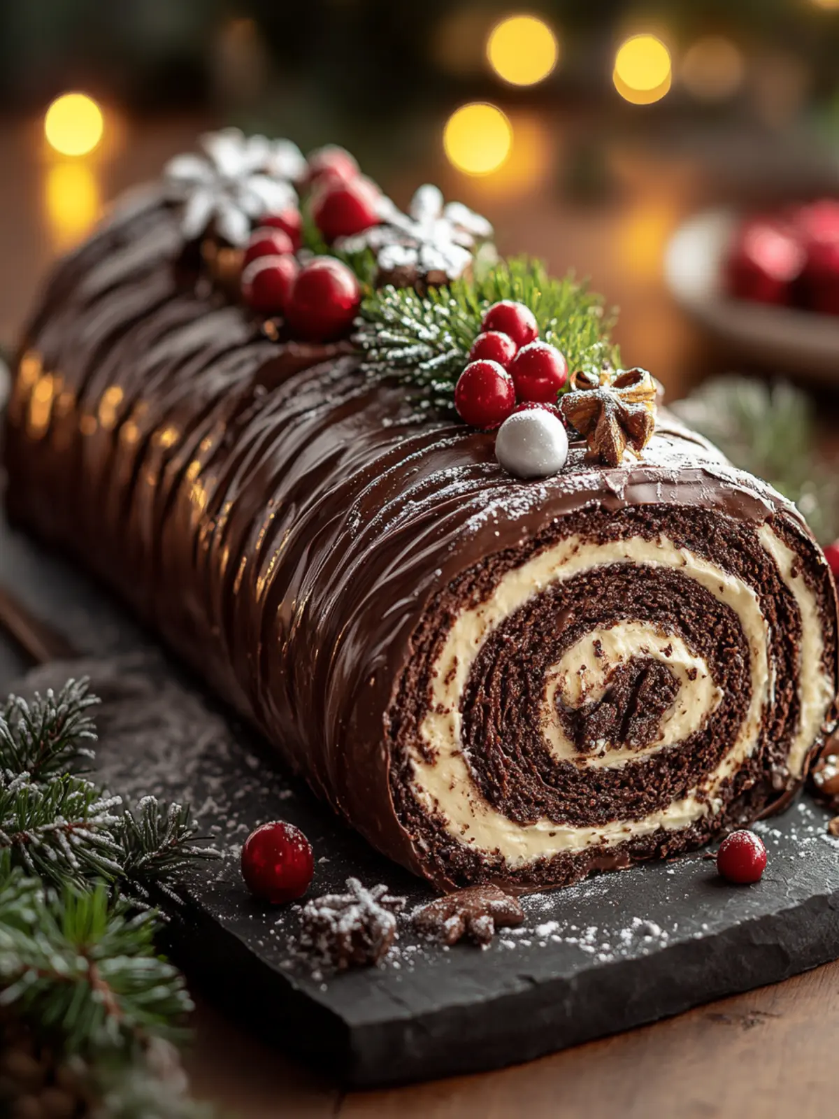 Decadent Chocolate Yule Log for a Festive Holiday Delight 3 Chocolate Yule Log