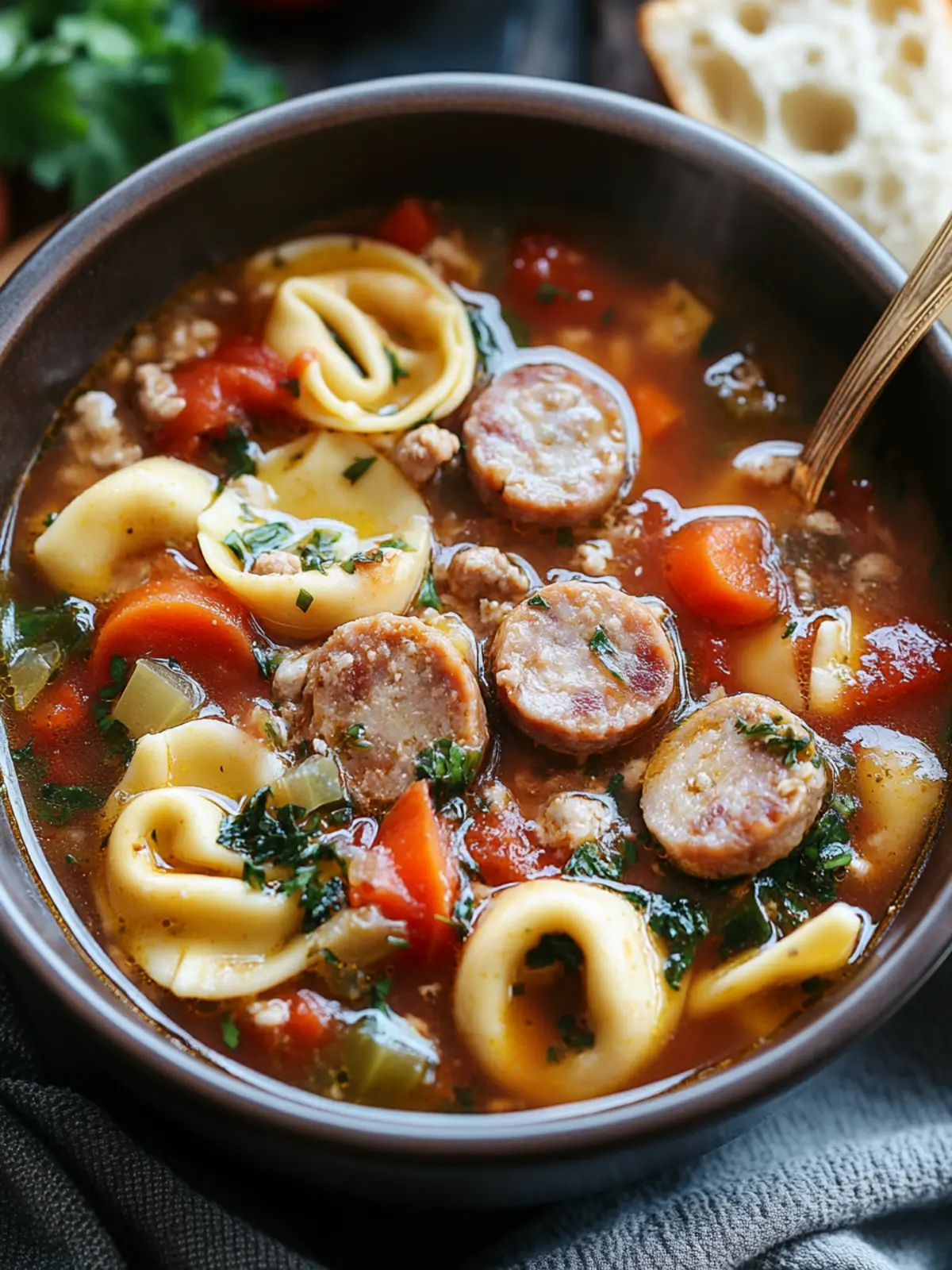Comforting Easy Crockpot Sausage & Tortellini Soup for Cozy Nights 2 Easy Crockpot Sausage & Tortellini Soup