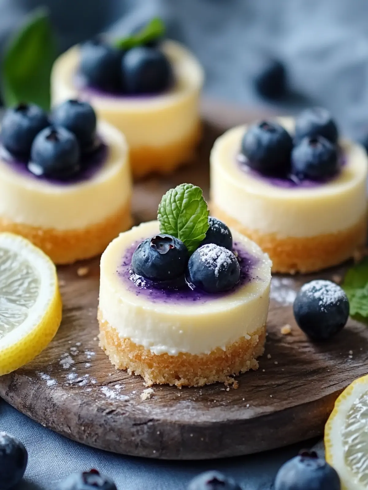 Irresistible Mini Lemon Blueberry Cheesecakes for Summer Joy 2 Mini Lemon Blueberry Cheesecakes