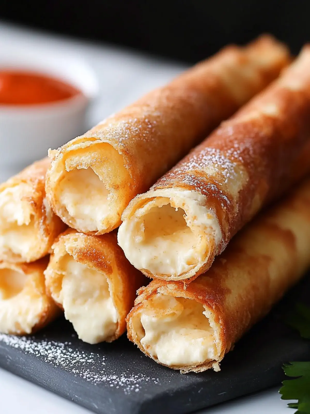 Crispy Cheesecake Taquitos with a Sweet Cinnamon Twist 2 Cheesecake Taquitos