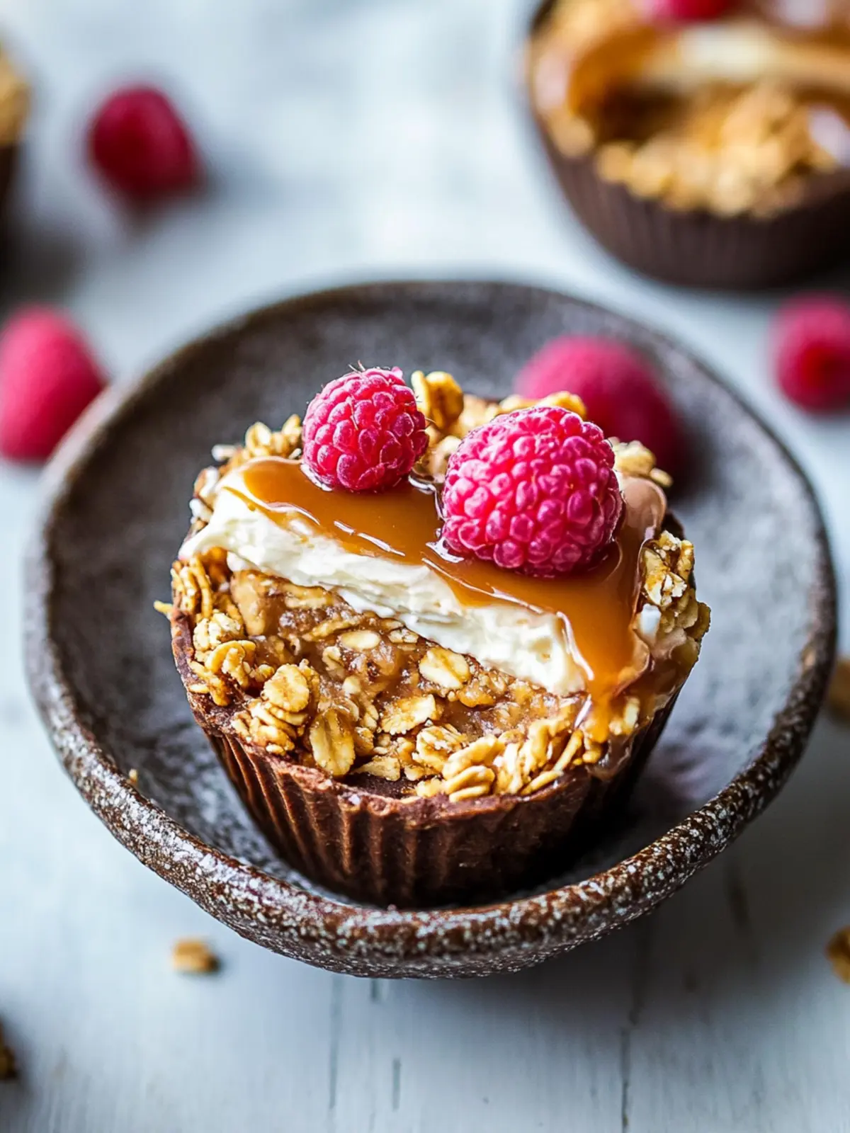 Vegan Granola Cups with Peanut Caramel for Guilt-Free Snacking 4 Vegan granola cups with peanut caramel