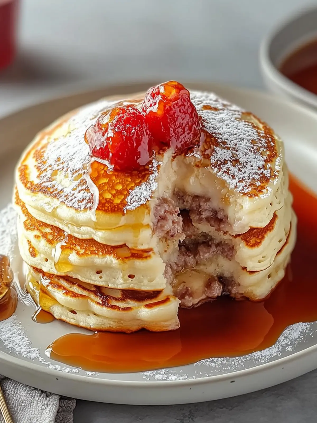 Savor the Morning with Sausage Dipped Pancakes Delight 2 Sausage Dipped Pancakes