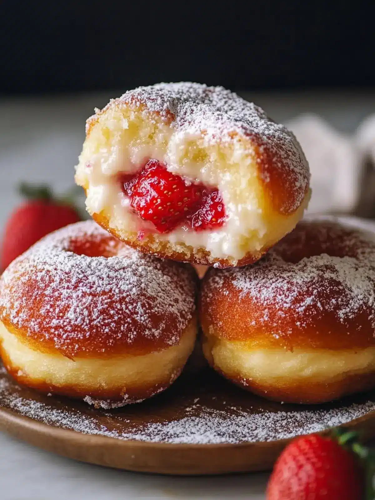 Mouthwatering Strawberry Cheesecake Stuffed Donuts You ll Love 3 Strawberry Cheesecake Stuffed Donuts