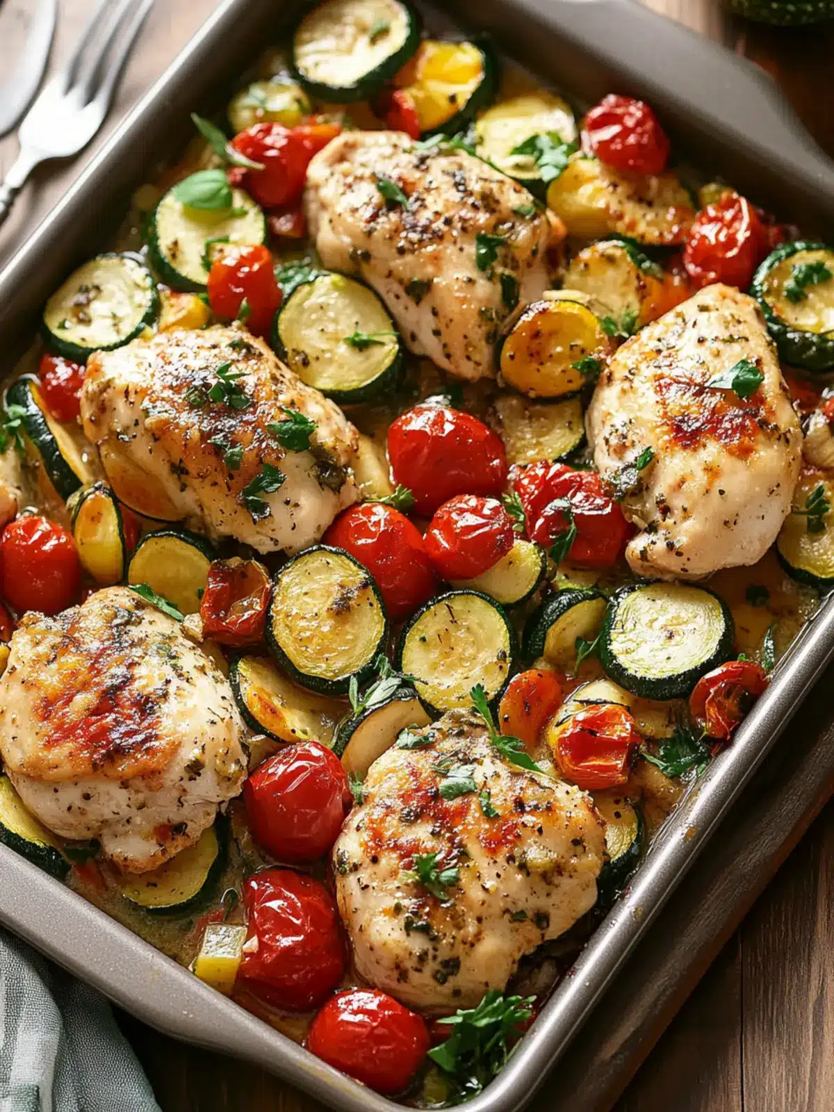 Sheet Pan Mediterranean Chicken & Zucchini: Dinner Made Easy 2 Sheet Pan Mediterranean Chicken & Zucchini